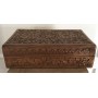 BOÎTE, Coffret à Bijoux En BOIS Sculpté Main Avec Décor De Fleurs, Inde, XXème